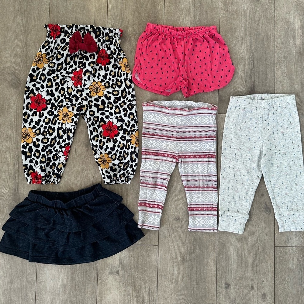 12 month baby girl bottoms lot